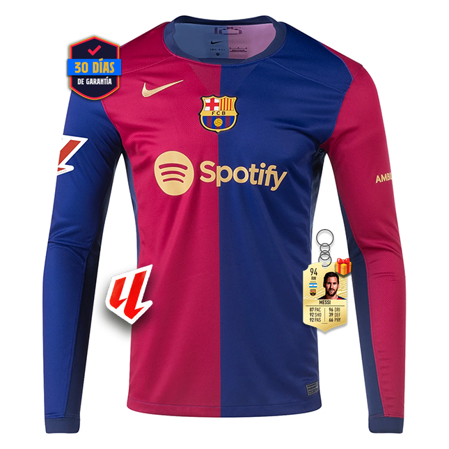 #19 LAMINE YAMAL Camiseta Barcelona Home Manga Larga 2024/2025 La Liga Font